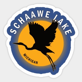 Schaawe Lake in Michigan Heron Sunrise Sticker